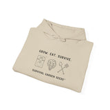 Grow, Eat, Survive Unisex Hoodie - folded - Sand