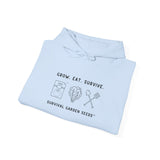 Grow, Eat, Survive Unisex Hoodie - folded - Light Blue