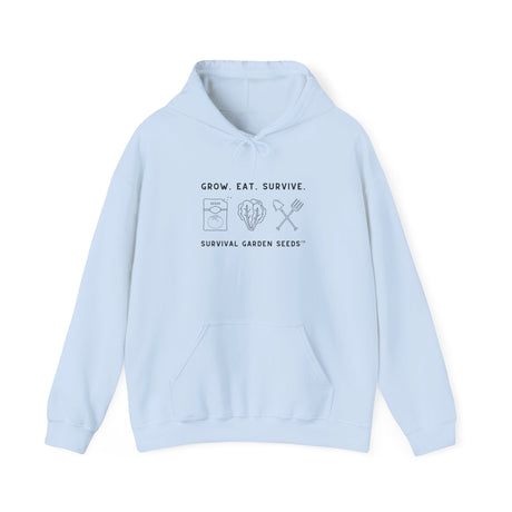 Grow, Eat, Survive Unisex Hoodie - front - Light Blue