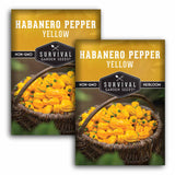 2 Packets of Yellow Habanero Pepper Seeds