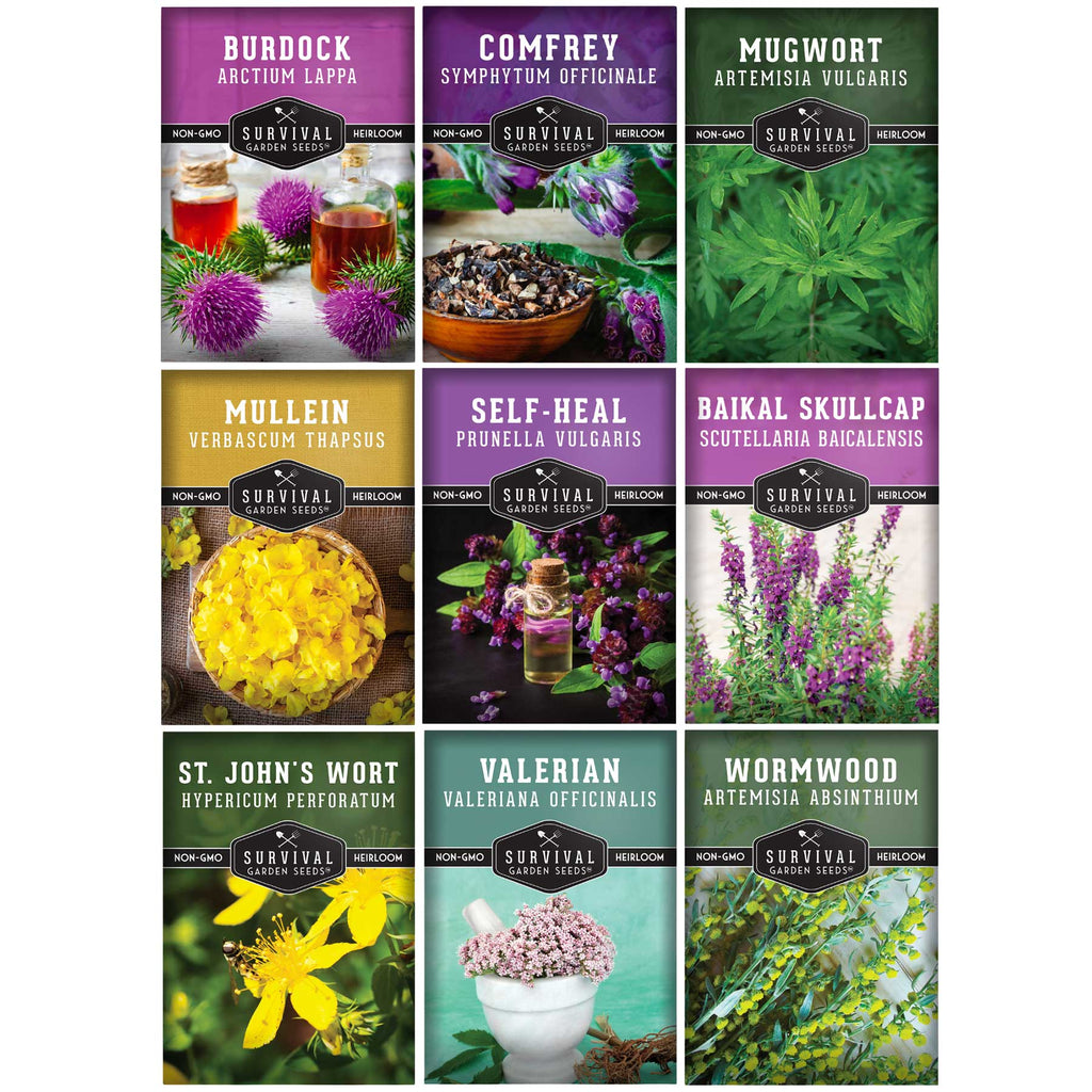 Herbalist herb seed bundle - 9 packs of medicinal herb seeds