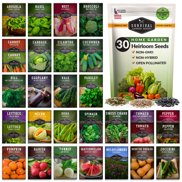 Home Garden 30 Packet Seed Collection