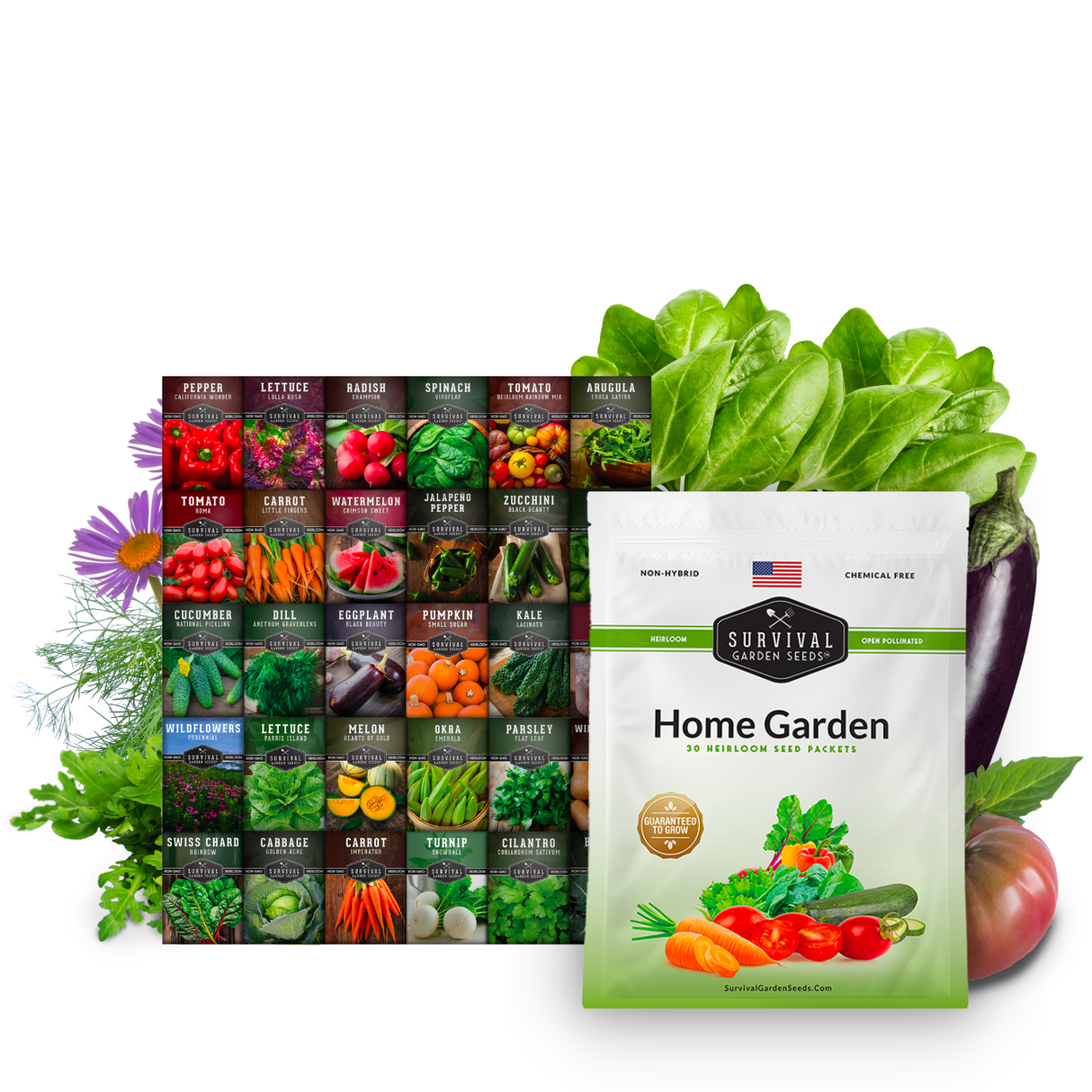 Home Garden heirloom seed collection - 30 packets of seeds