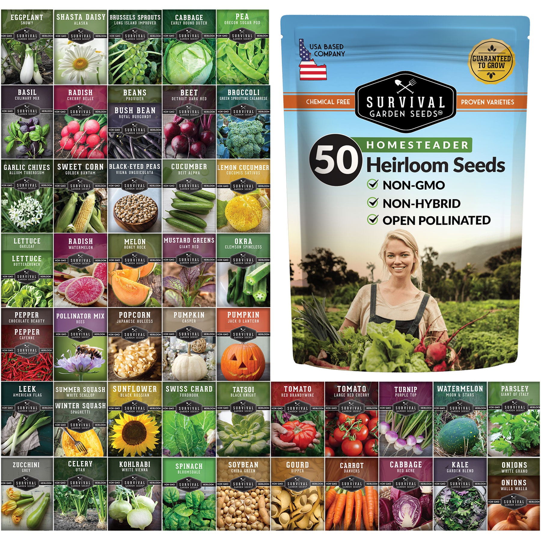 Herb Seeds Bundle of 19 Varieties | Non-GMO, buy Heirloom, Open Pollinated