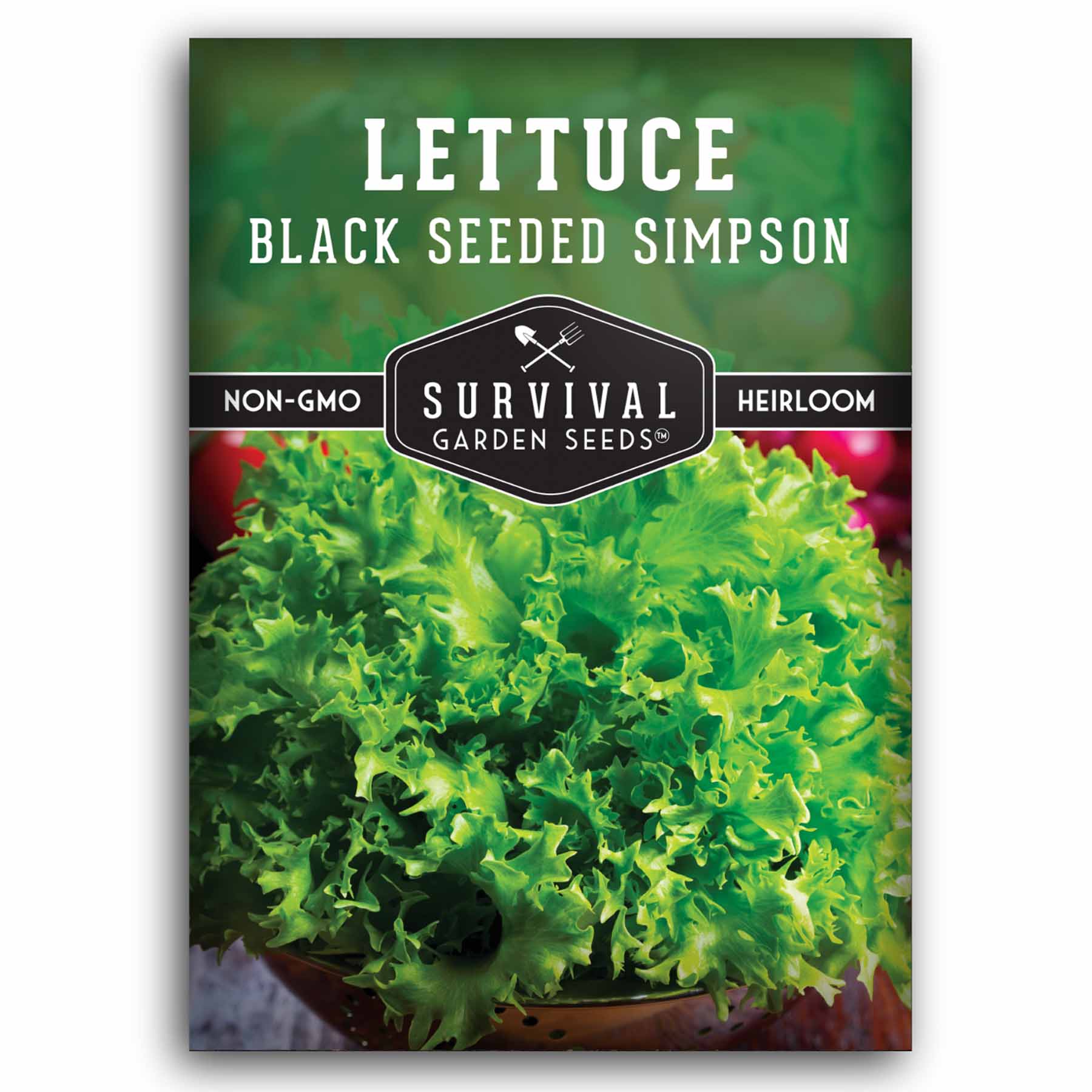 1 packet of Black Seeded Simpson Lettuce seeds