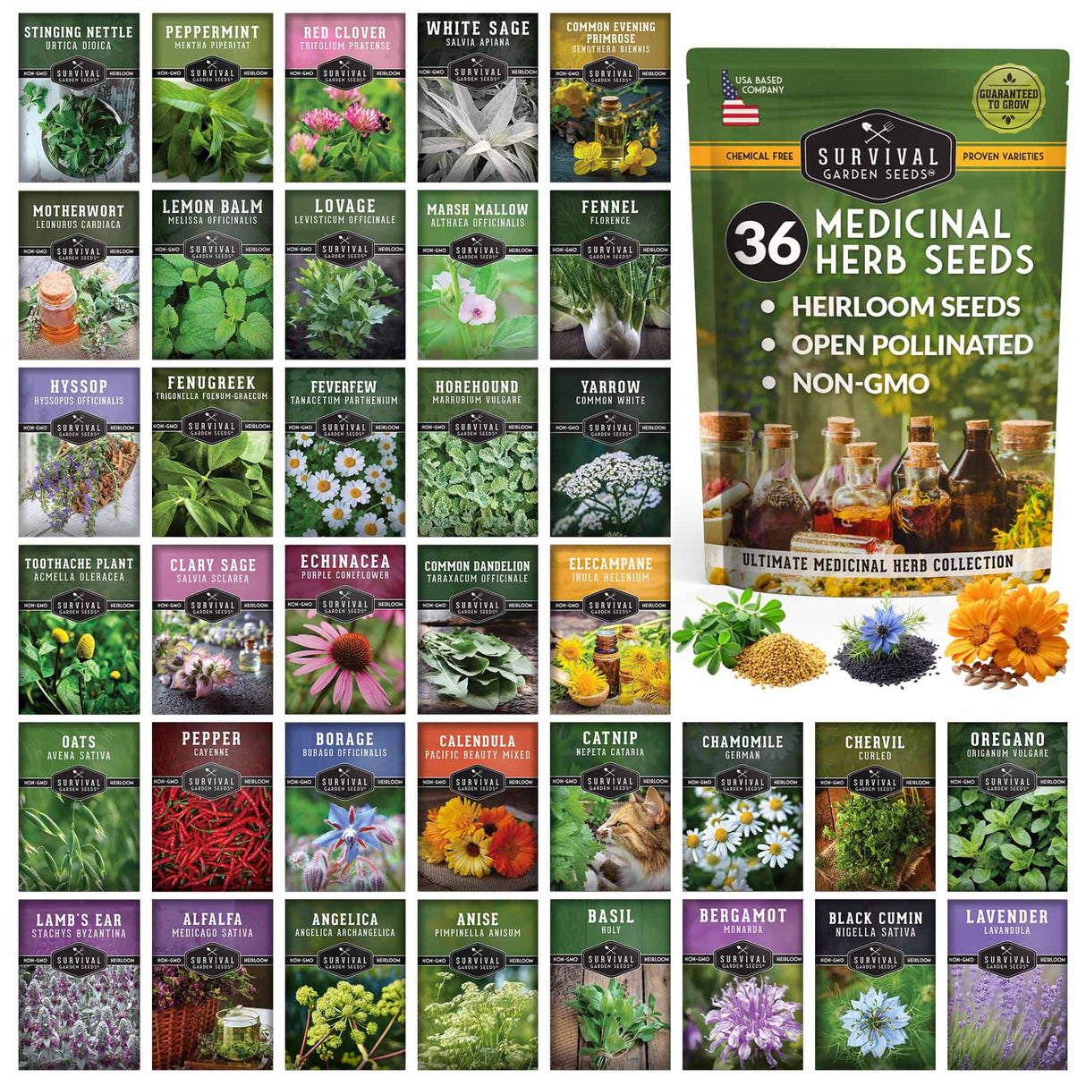 36 Medicinal herb seeds kit