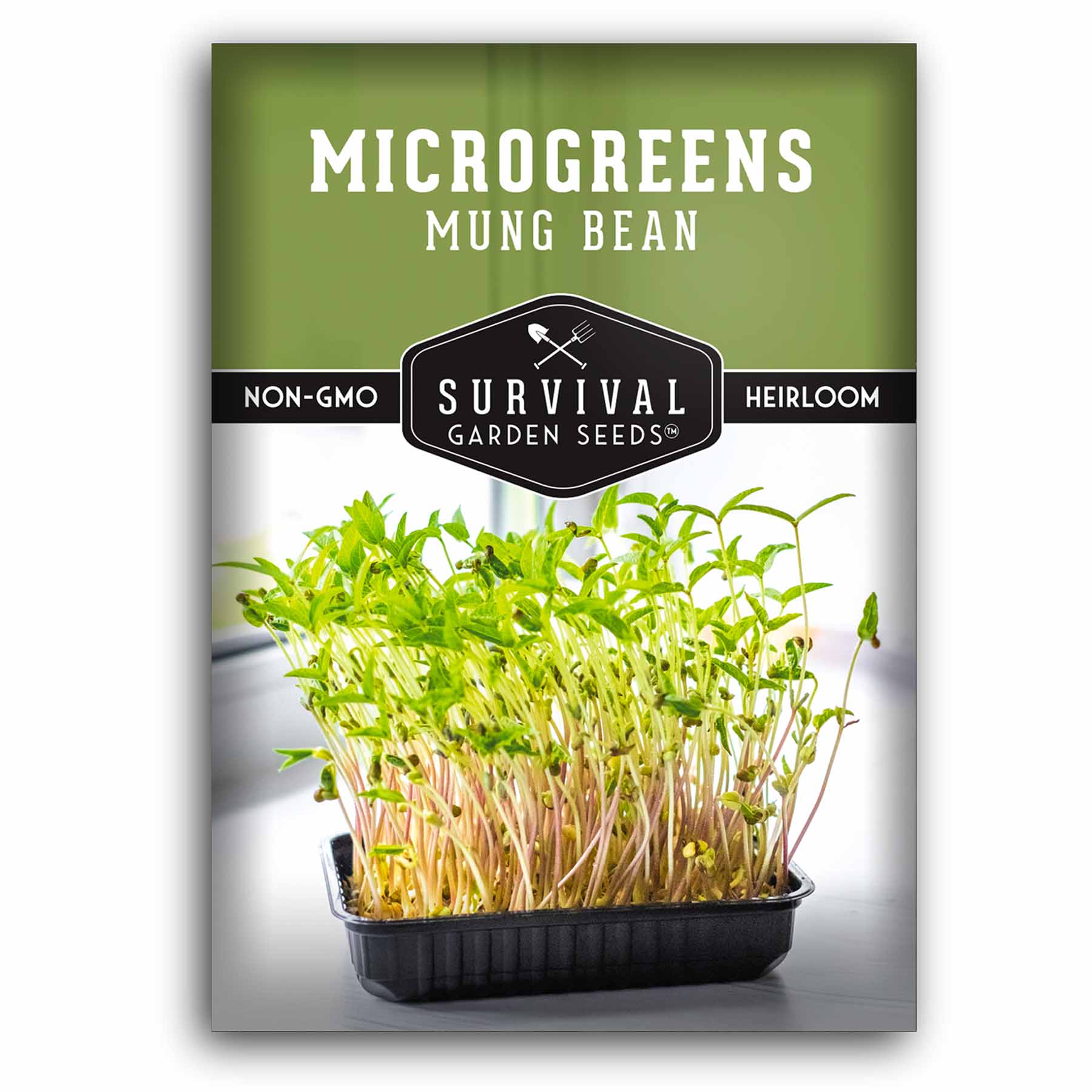 mung plant SURVIVAL Garden Seeds 1 Pack Mung Bean Microgreens Seeds for Planting and Growing - Plant Green Leafy Micro Vegetable Plants Indoors