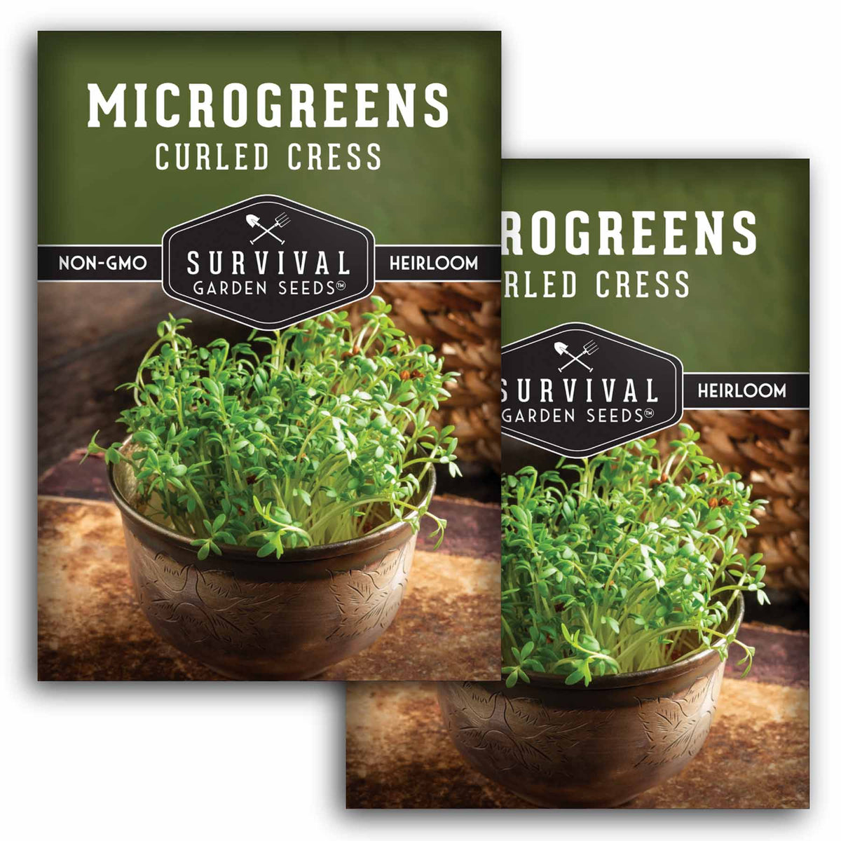 2 packs of Curled Cress Microgreens seeds