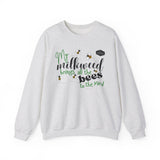 My Milkweeed Brings all the Bees to the Yard longsleeve sweatshirt front - Ash