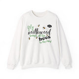 My Milkweeed Brings all the Bees to the Yard longsleeve sweatshirt front - white