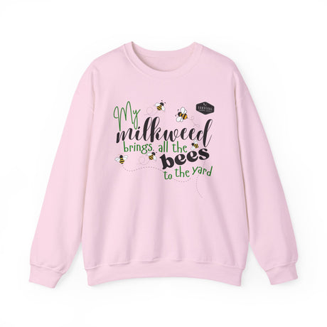 My Milkweeed Brings all the Bees to the Yard longsleeve sweatshirt front - Light Pink