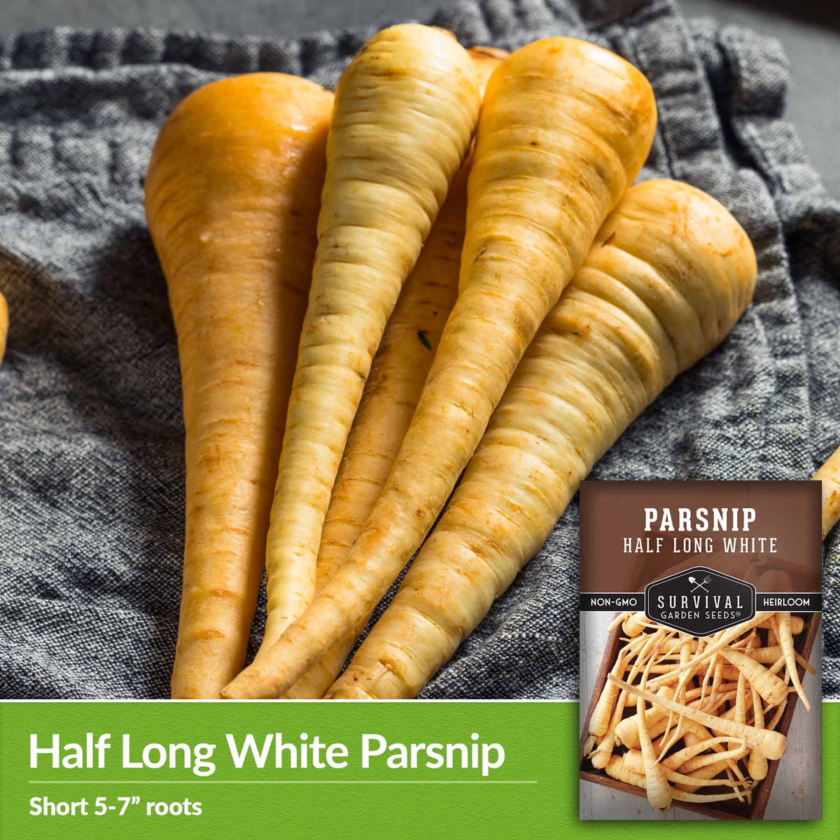 Half long white parsnips