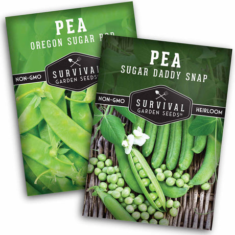 2 varieties of sugar peas