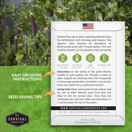 Desiree Pea growing instructions