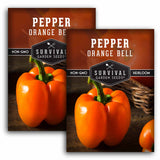 2 packets of Orange Bell Pepper seeds