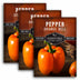 3 packets of Orange Bell Pepper seeds