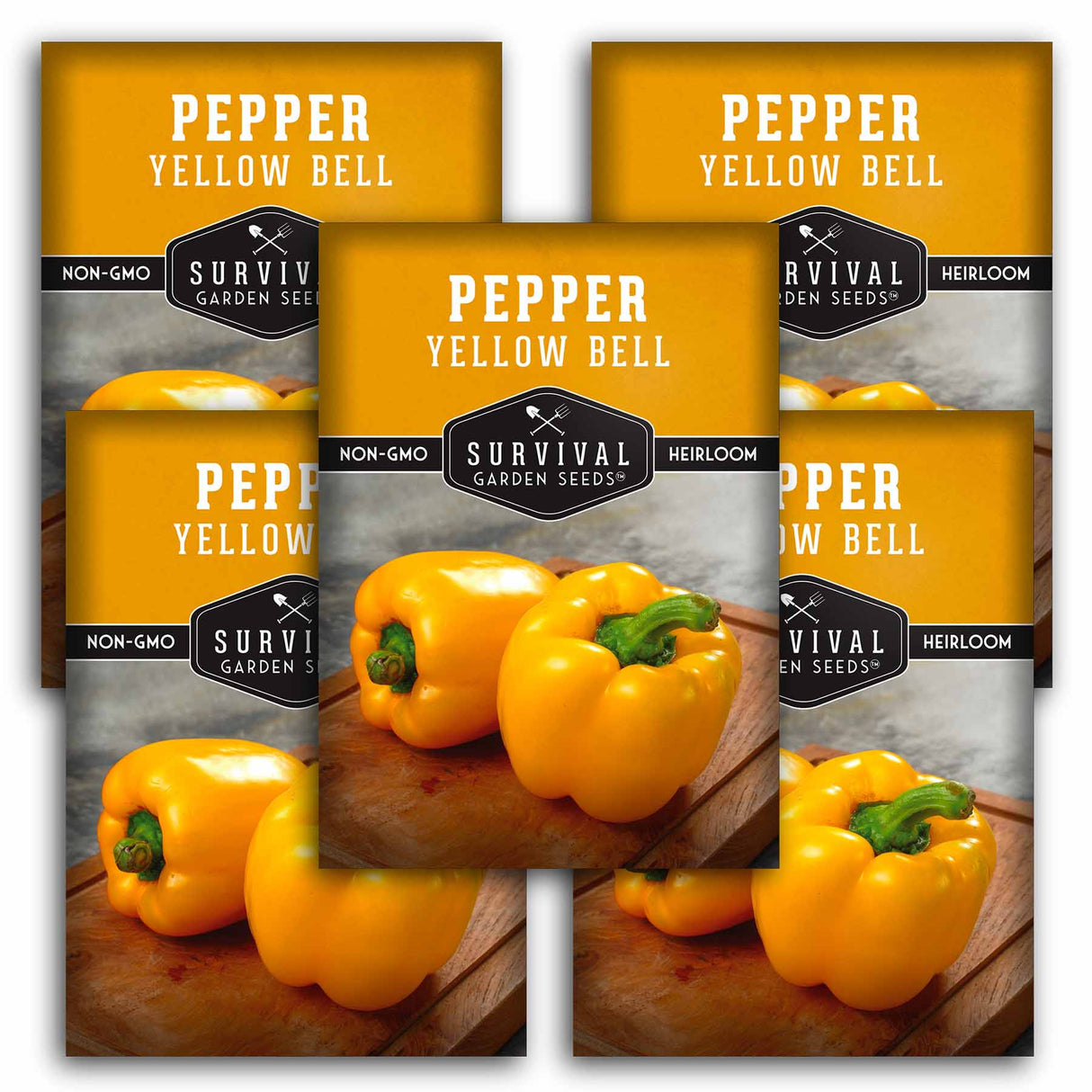 5 packets of Yellow Bell Pepper seeds