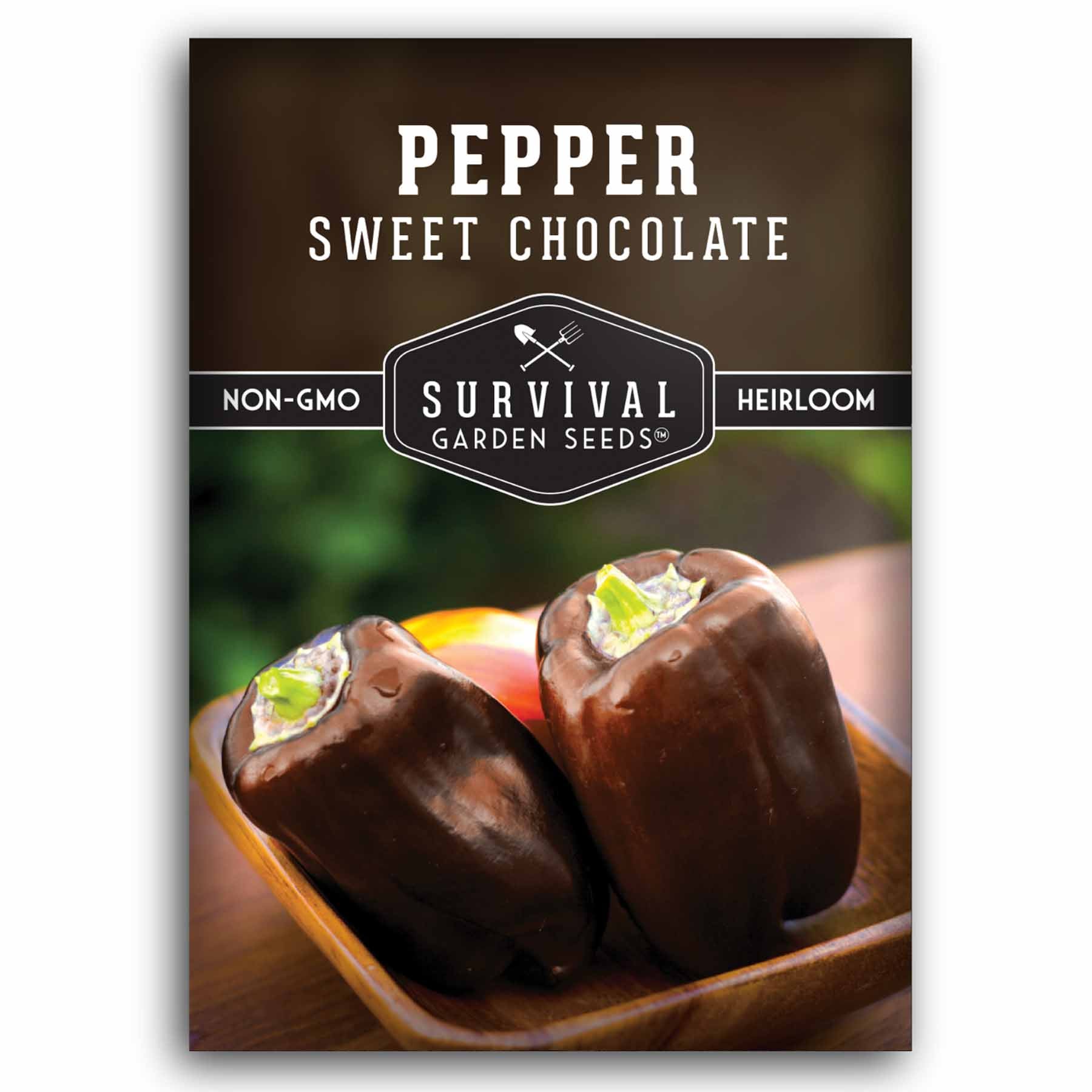 Survival Garden Seeds Sweet Chocolate Pepper Seeds - Thumbnail 2