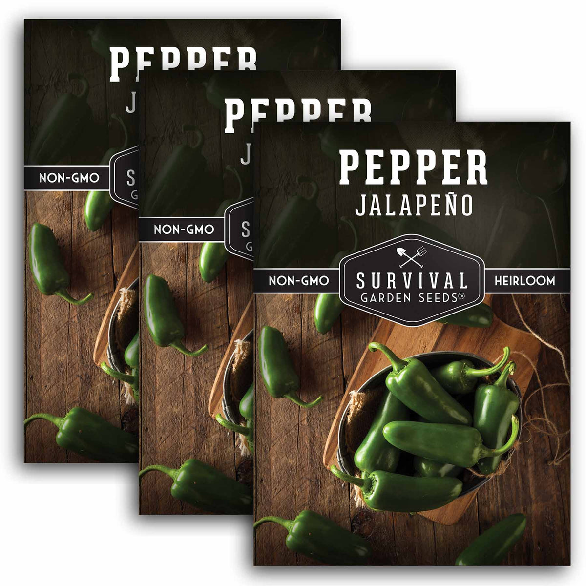 3 packets of Jalapeno Pepper seeds