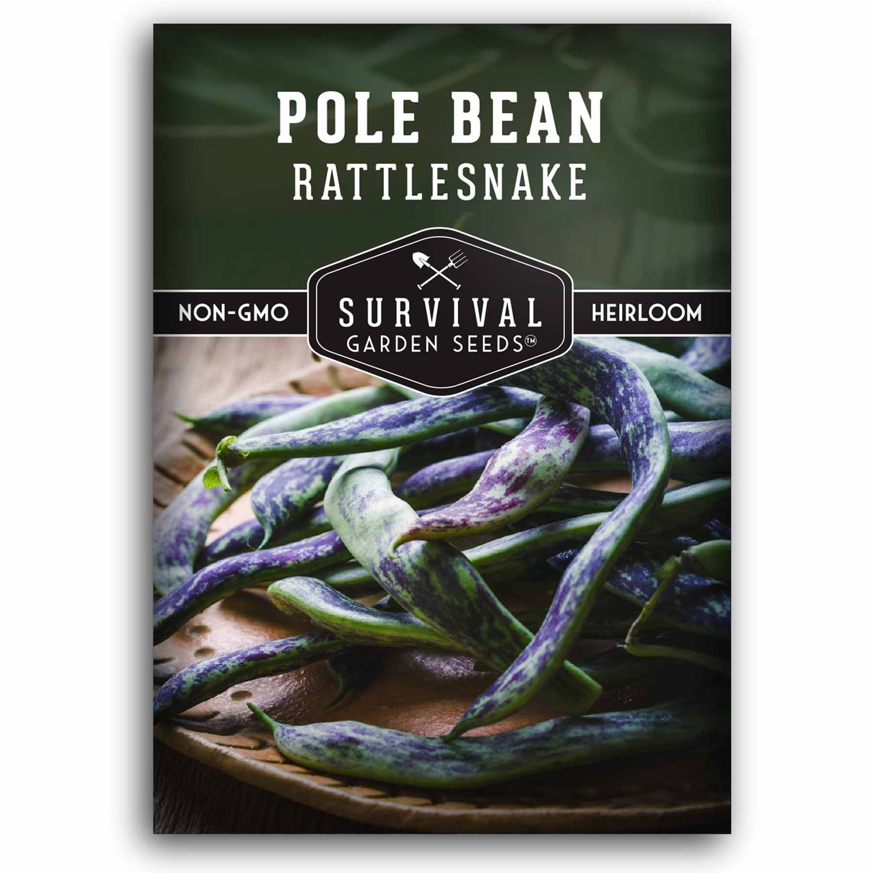 1 packet of Rattlesnake Pole Bean seeds