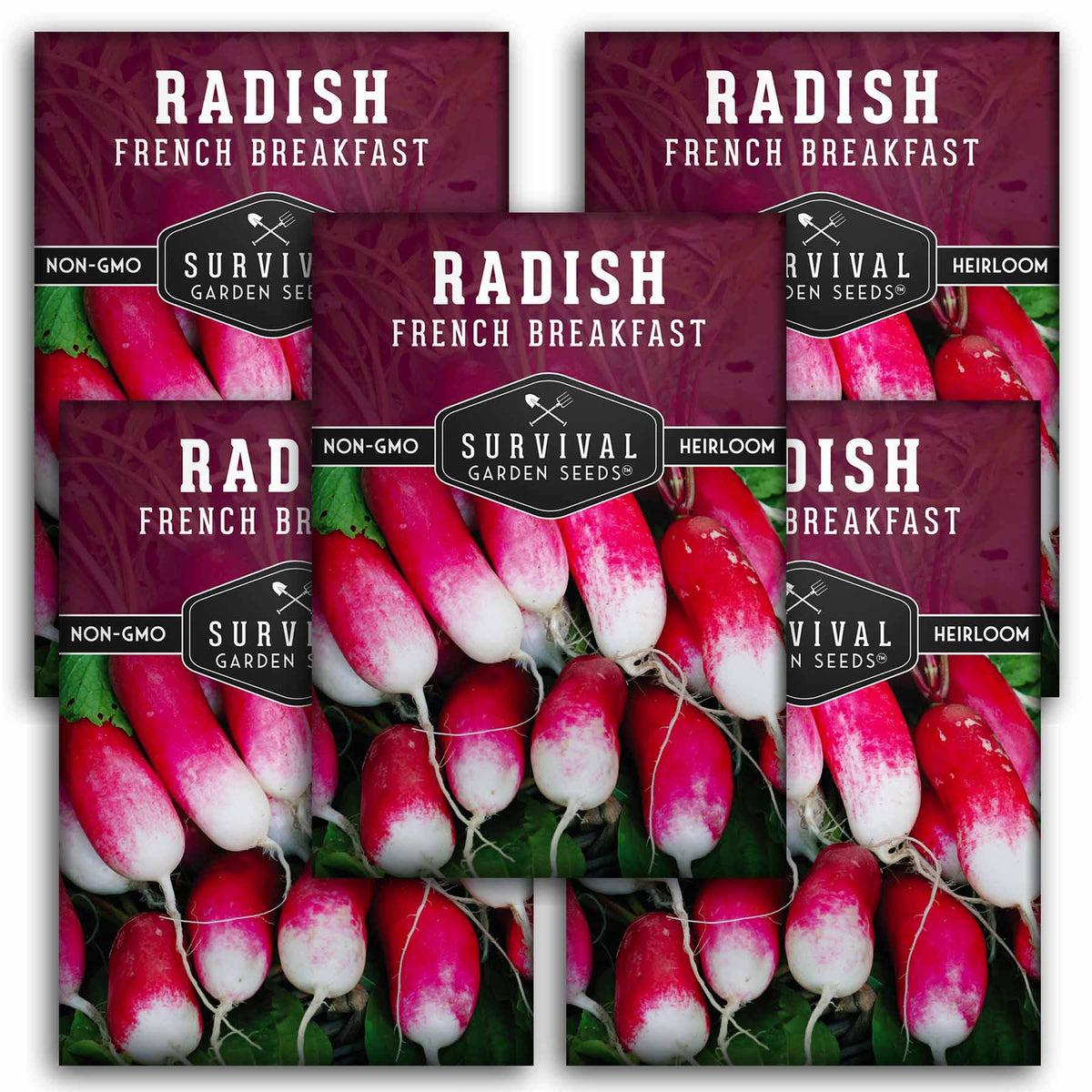 5 packets of French Breakfast Radish seeds