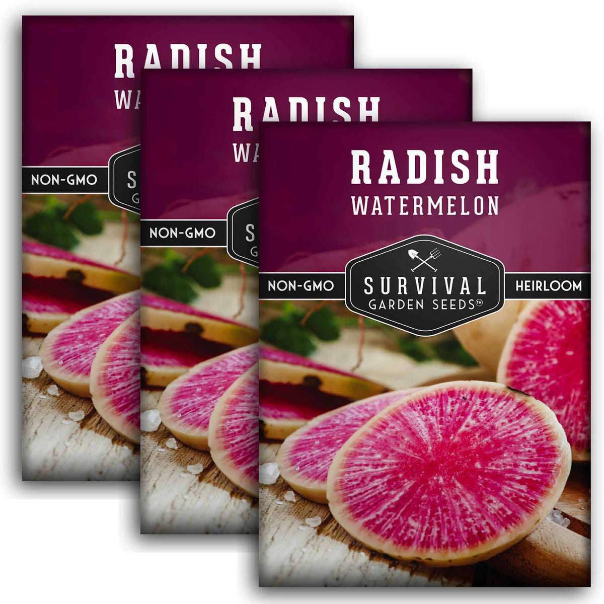 3 packets of Watermelon Radish seeds