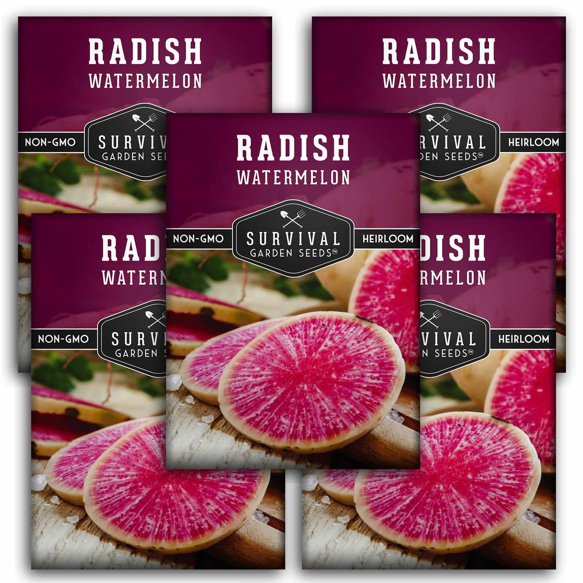 5 packets of Watermelon Radish seeds