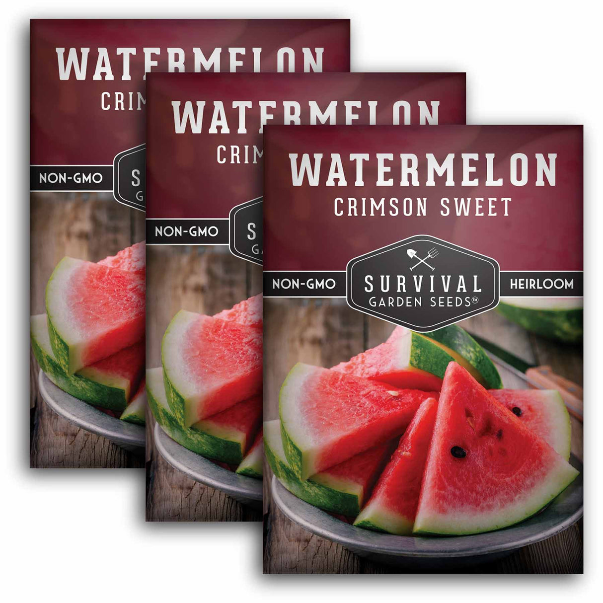 3 Packets of Crimson Sweet Watermelon seeds