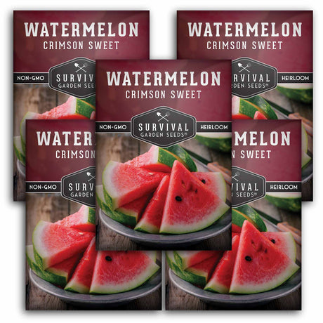 5 Packets of Crimson Sweet Watermelon seeds