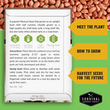 Seed packet for a popular Mexican bean with growing instructions and branding details.