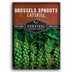 Brussels sprouts seed packet with 'Survival Garden Seeds' branding on a white background