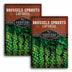 Two packages of Survival Garden Seeds Brussels Sprouts Catskill on a white background