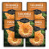 Five packages of Survival Garden Seeds Calendula Apricot Beauty on a white background