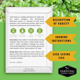 Informational back of packet with growing and seed saving instructions