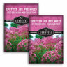 Two packages of Survival Garden Seeds Spotted Joe Pye Weed on a white background