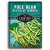 Survival Garden Seeds Pole Bean Kentucky Wonder package with green beans and brand logo.