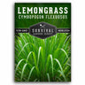Survival Garden Seeds lemongrass seed packet with green background
