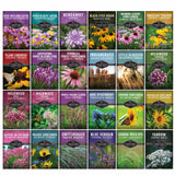 Collection of seed packets with various wildflowers and their names.