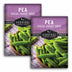 Two packages of Survival Garden Seeds Pea Sugar Daddy Snap on a white background