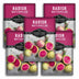Five seed packet packages for 'Radish Watermelon' by Survival Garden Seeds are arranged in a fan-like layout. The packets feature a vibrant magenta-pink top section with white text, and a lower section showing a photographic collage of fresh radishes and watermelon slices on a textured gray background.