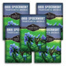 Five packages of Survival Garden Seeds Ohio Spiderwort with butterfly illustration on a white background