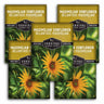 5 Survival Garden Seeds Maximilian Sunflower packages with sunflower images and text.