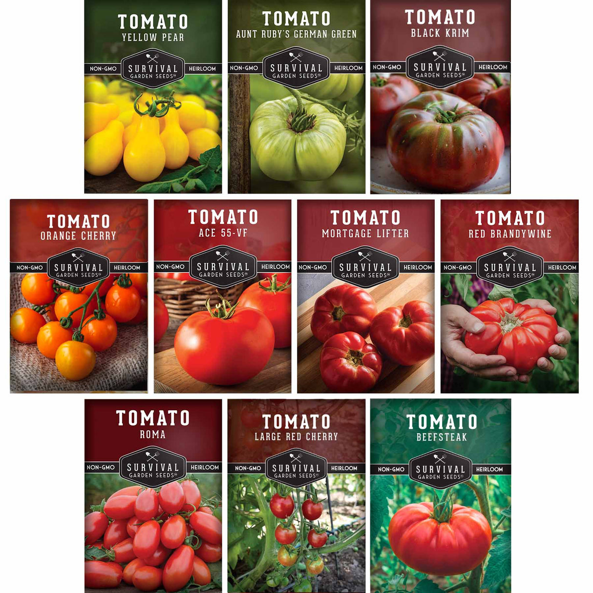10 packets of heirloom tomato seeds