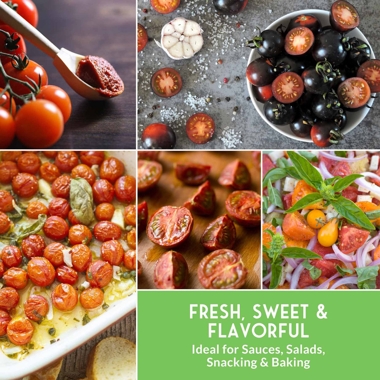 Cherry Tomato Seed Collection – 5 Heirloom Tomatoes for Patio Gardens