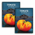 Two packages of Survival Garden Seeds Tomato Hillbilly on a white background
