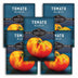 5 packages of Tomato Hillbilly seeds with vibrant orange tomatoes on a blue background.