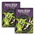 Two packages of Survival Garden Seeds Bush Bean Tri-Color Mix on a white background