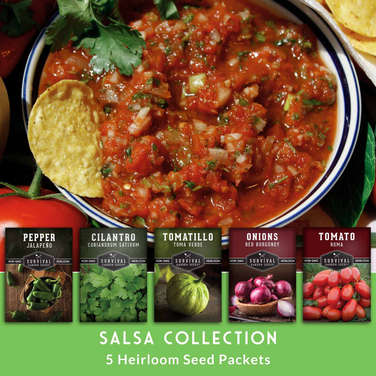 Salsa Collection 5 Heirloom seed packets