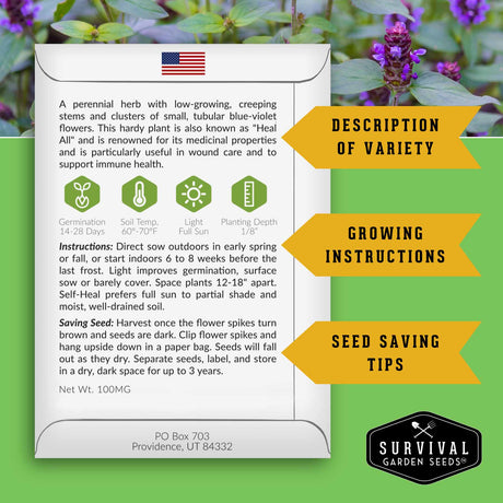 Self-Heal seed growing instructions