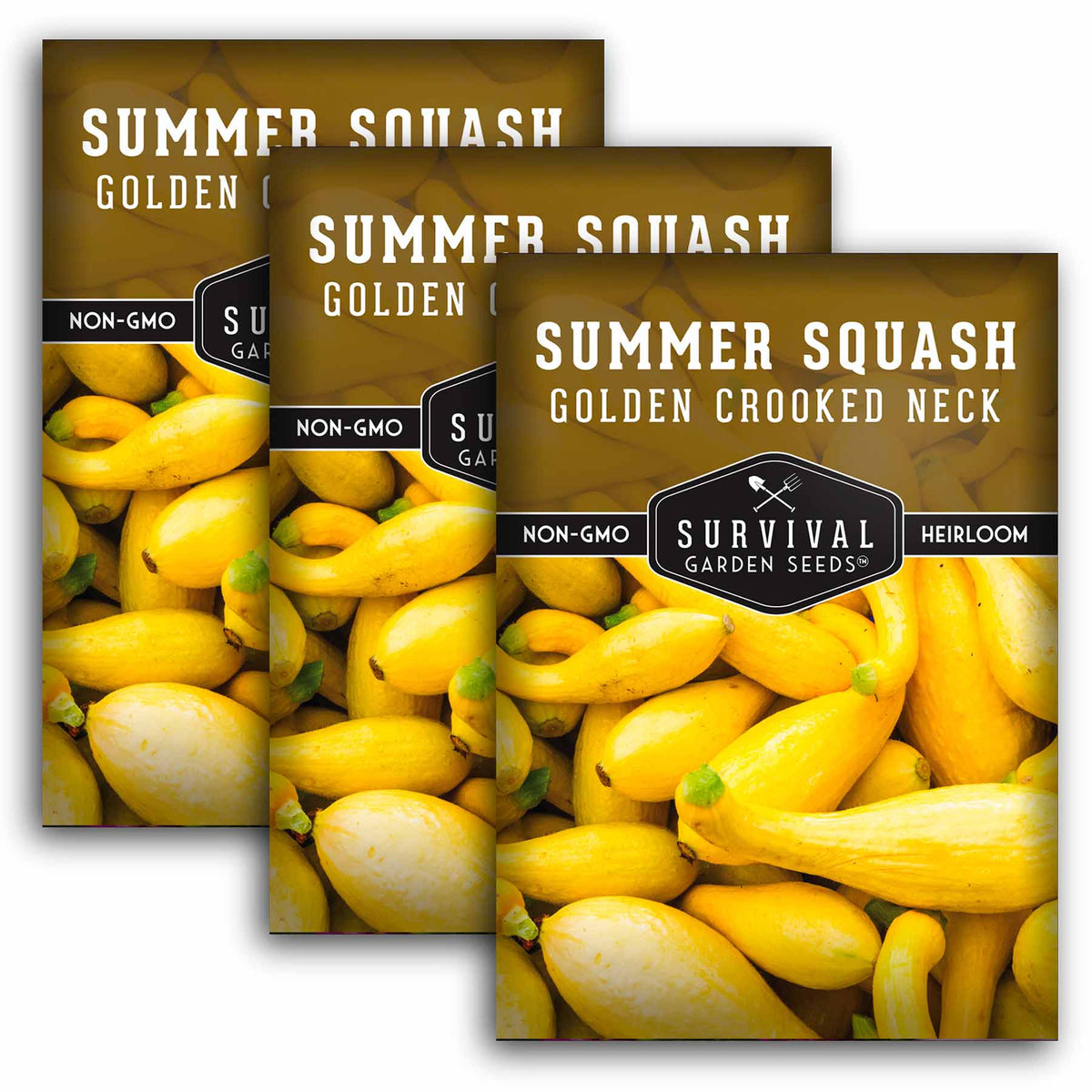 3 packets of Crooked Neck Squash seeds